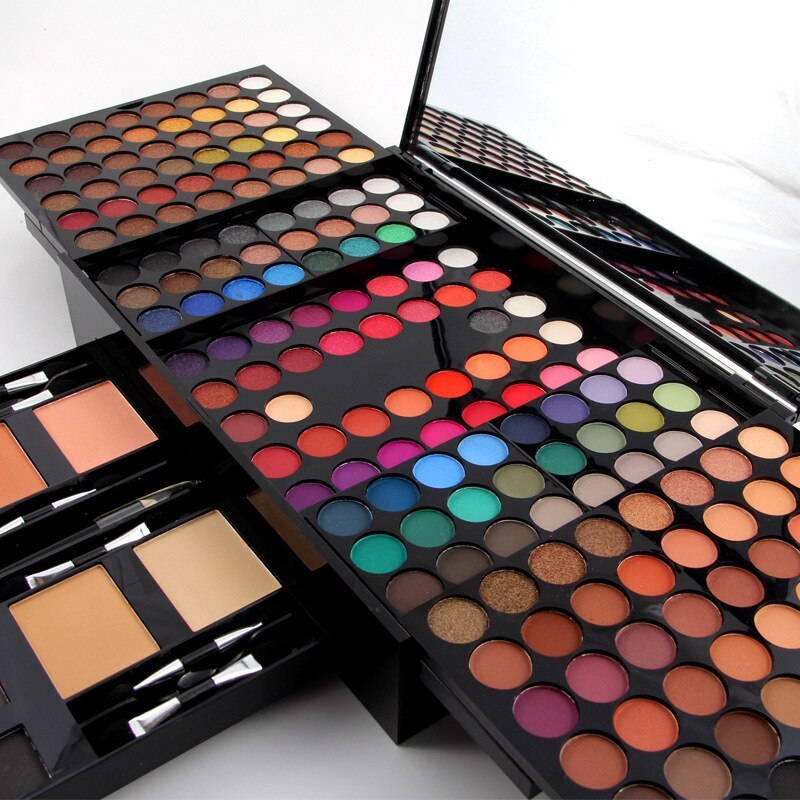 Paleta de Maquillaje Profesional Miss Rôse – 180 Colores de Sombras y Rubor